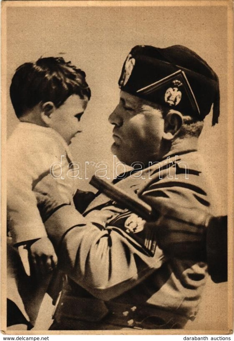 T2/T3 Benito Mussolini With Child. Italian Fascist Propaganda. 'P. N. F. Gioventu Italiana Del Littorio Comando Federale - Zonder Classificatie