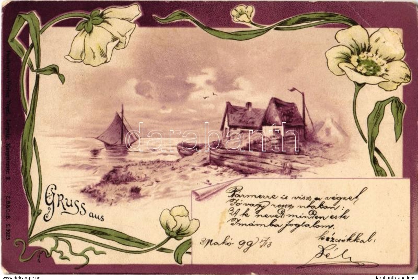 * T2/T3 1899 Gruss Aus / Art Nouveau Greeting Art Postcard  (Rb) - Ohne Zuordnung