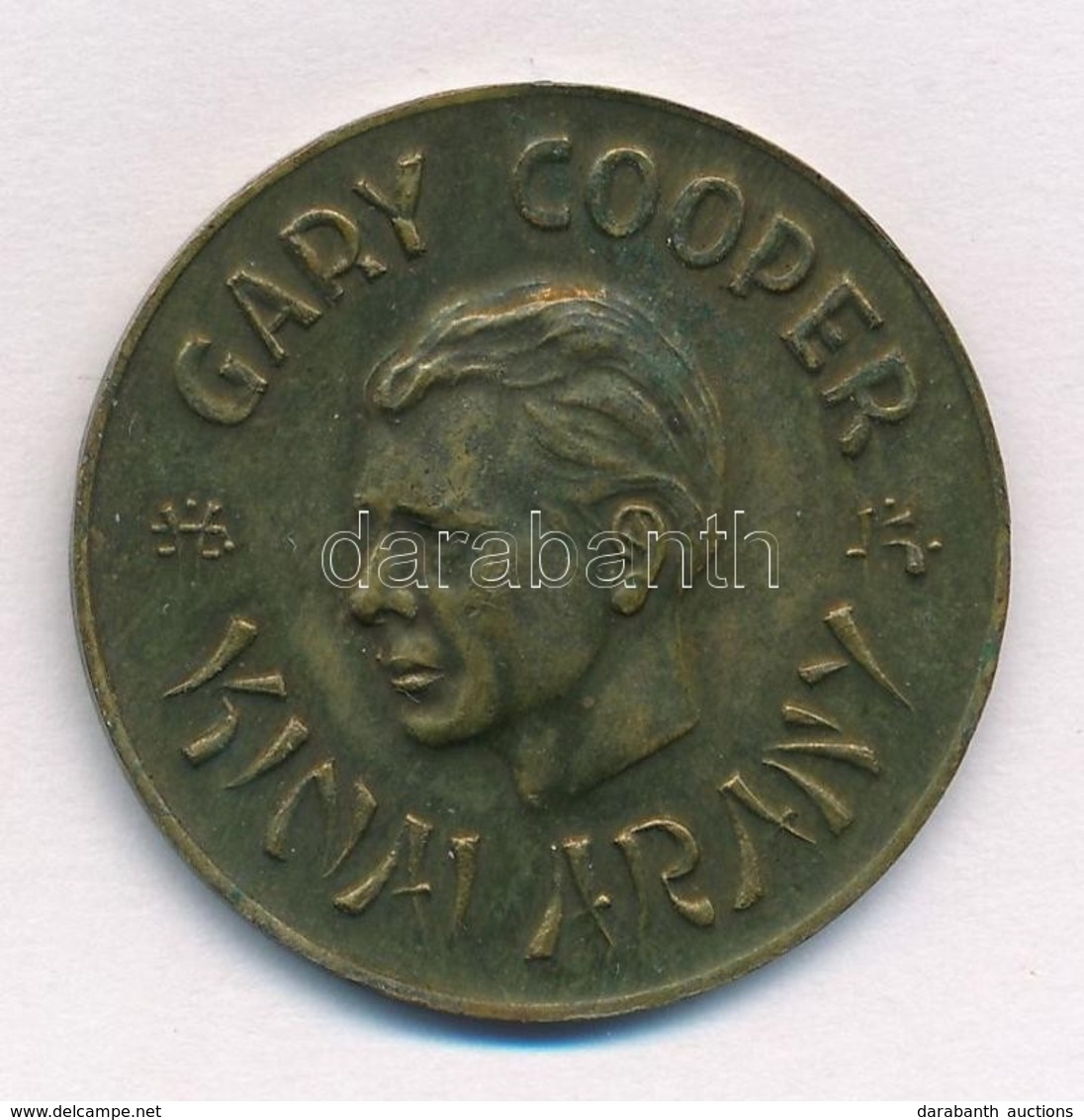 ~1936. 'Gary Cooper - Kínai Arany' Cu Reklám érem (34mm) T:2 - Ohne Zuordnung