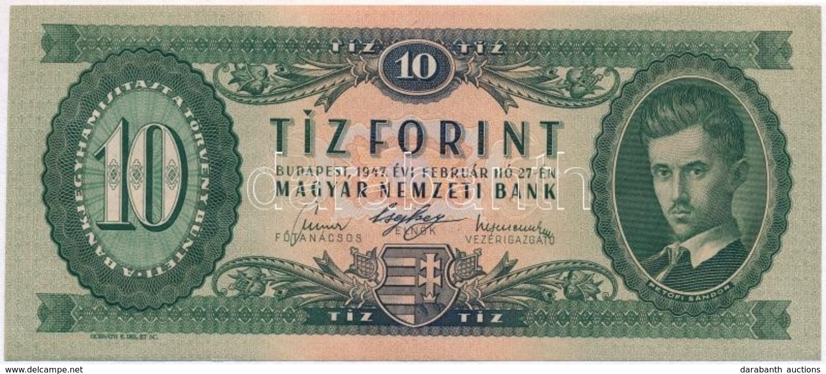 1947. 10Ft T:II Hungary 
1947. 10 Forint C:XF 
Adamo F2 - Non Classificati