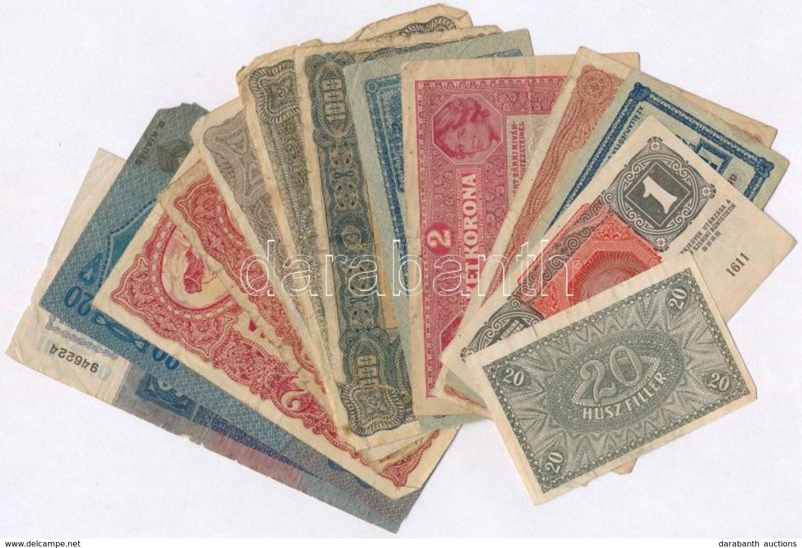 1913-1920. 13db-os Vegyes Magyar Korona Bankjegy Tétel T:III-IV - Non Classificati