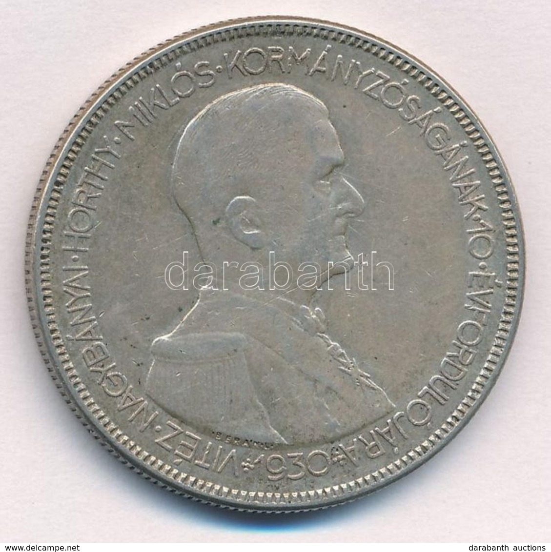 1930. 5P Ag 'Horthy Jobbra' T:2- 
Adamo P8 - Non Classificati