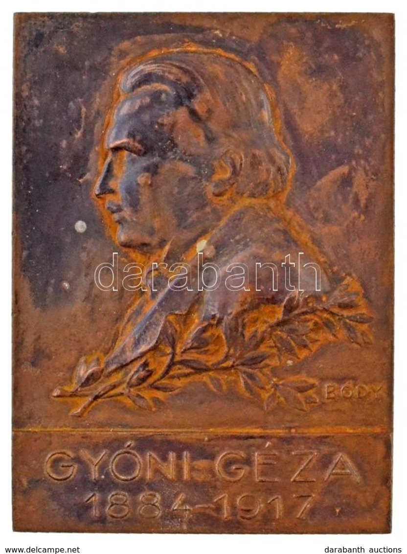 Bődy Kálmán (1885-1956) DN 'Gyóni Géza 1884-1917' Br Emlékplakett (43x59mm) T:2,2- - Sin Clasificación