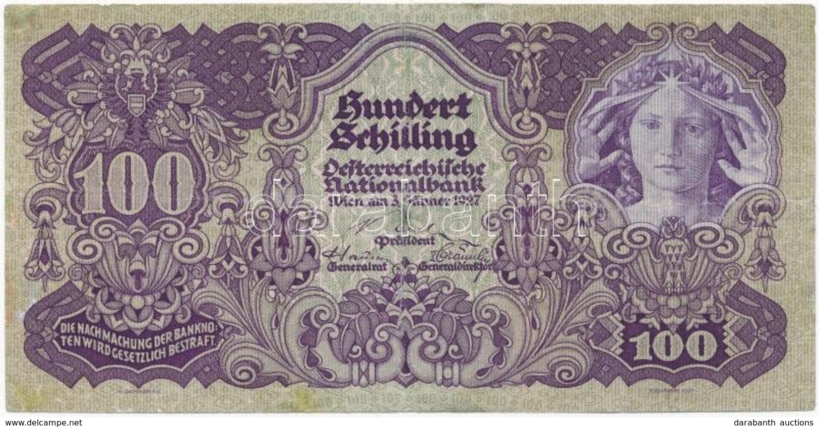 Ausztria 1927. 100Sch T:III- Ragasztott
Austria 1927. 100 Schilling C:VG Glued - Non Classificati