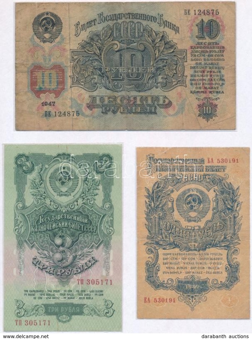 Szovjetunió 1947. 1R + 3R + 10R Mindhárom Lezárt Fóliában T:III,III-
Soviet Union 1947. 1 Ruble + 3 Rubles + 10 Rubles A - Non Classificati