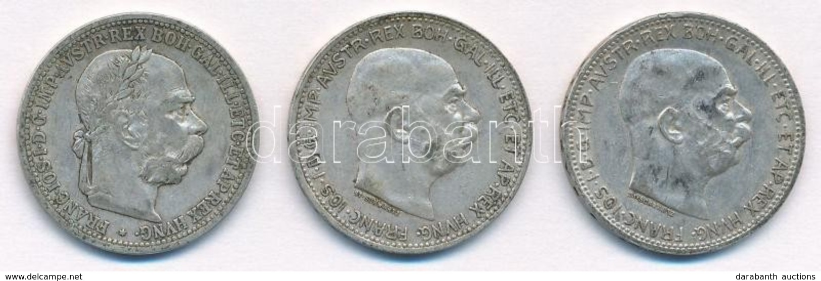 Ausztria 1901-1915. 1K Ag 'Ferenc József' (3xklf) T:2 Austria 1901-1915. 1 Corona Ag 'Franz Joseph' (3xdiff) C:XF - Non Classificati