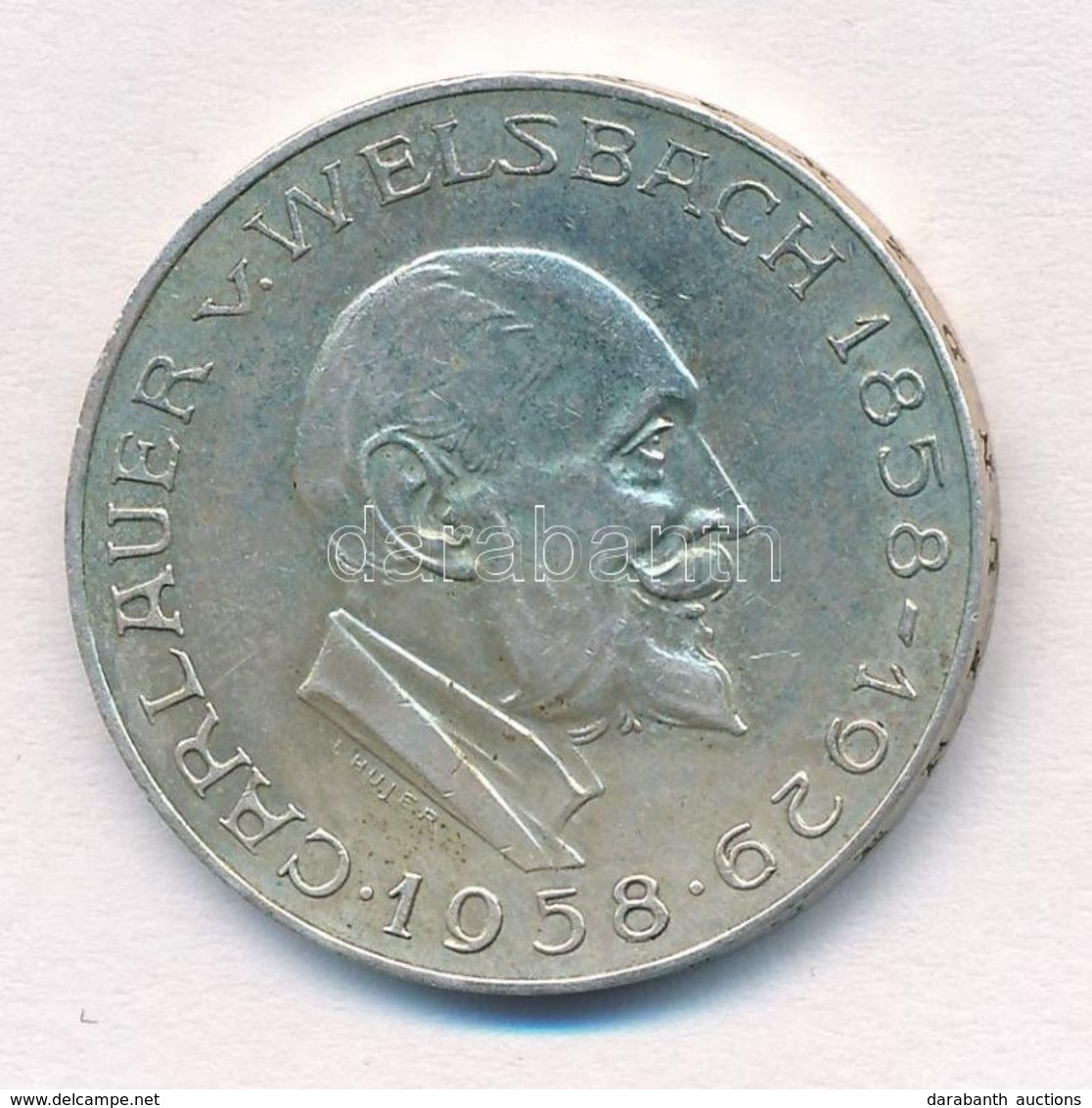 Ausztria 1958. 25Sch Ag 'Carl Auer Von Welsbach' T:2 Austria 1958. 25 Schilling Ag 'Carl Auer Von Welsbach' C:XF 
Krause - Non Classés