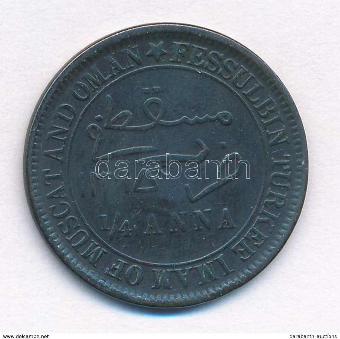 Omán / Maszkat 1897. 1/4A Cu T:2,2-
Oman / Muscat 1897. 1/4 Anna Cu C:XF,VF - Non Classificati