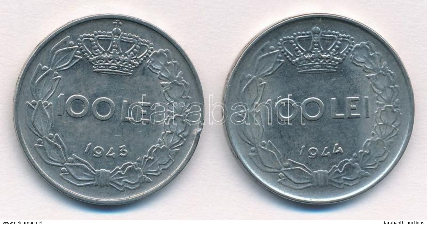 Románia 1943-1944. 100l Ni Borítású Acél (2x) T:1-
Romania 1943-1944. 100 Lei Ni Clad Steel (2x) C:AU - Non Classificati