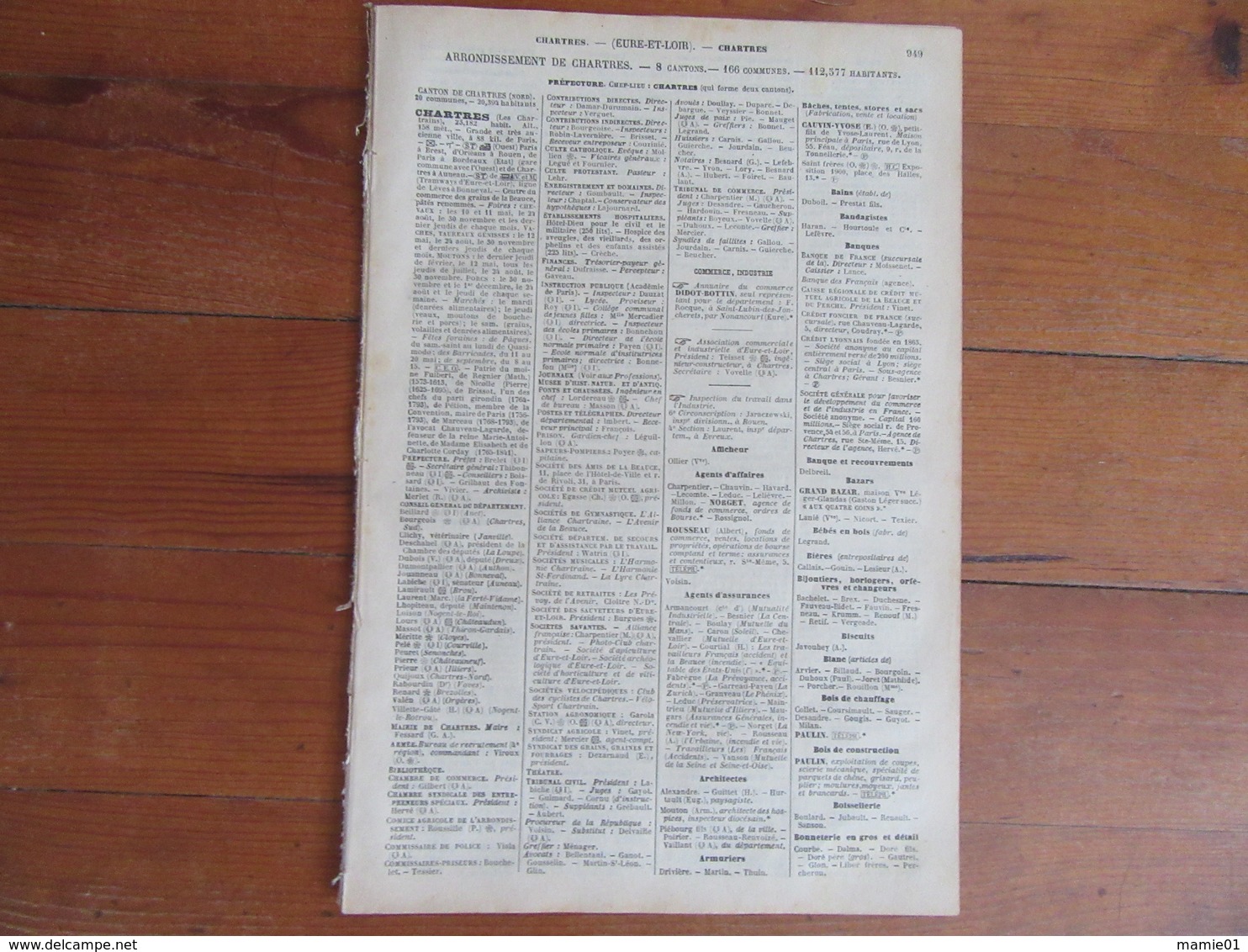 Pages De L'Annuaire    Année 1902  Tous Les Commerces        Département  Eure Et Loir ( 28 ) - Annuaires Téléphoniques