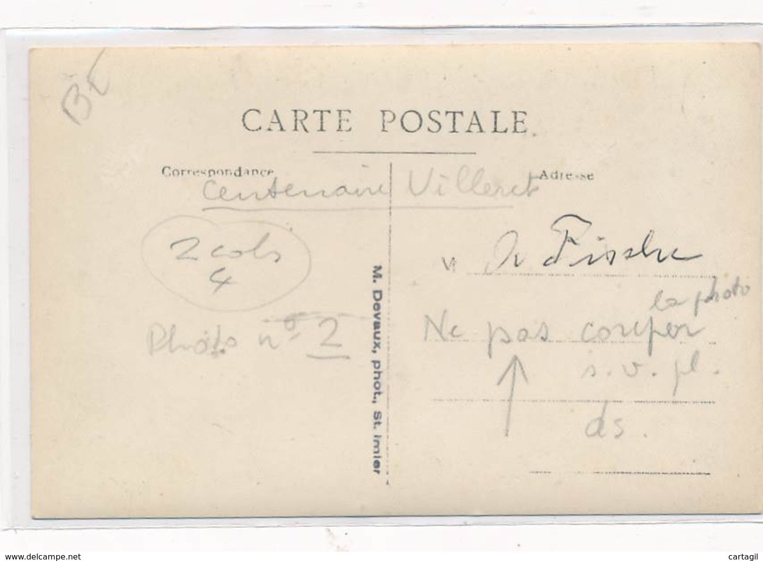 CPA - (Rare)-27488- Carte Photo Centenaire  Villeret  ( 2 Scans) - Vente Sans Frais Pour L'acheteur - Villeret