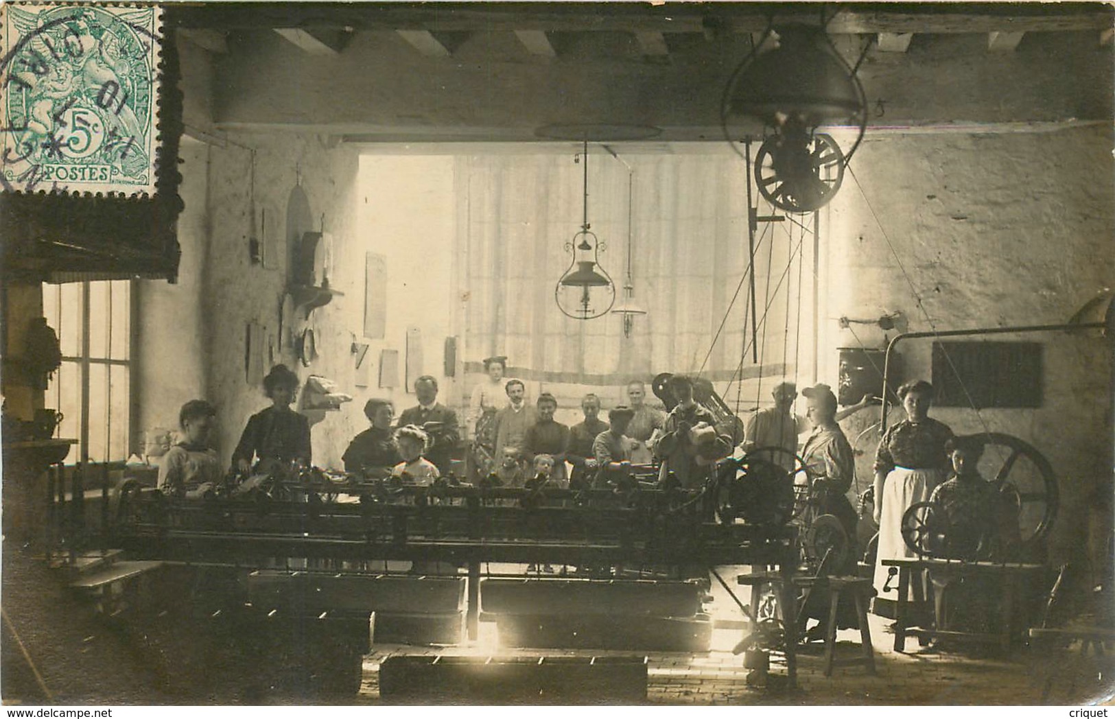 Dépt. 49, Carte Photo D'un Atelier De Tissage ( Chemises ? Draps ?... ) Postée à Pouancé 1910 - Autres & Non Classés