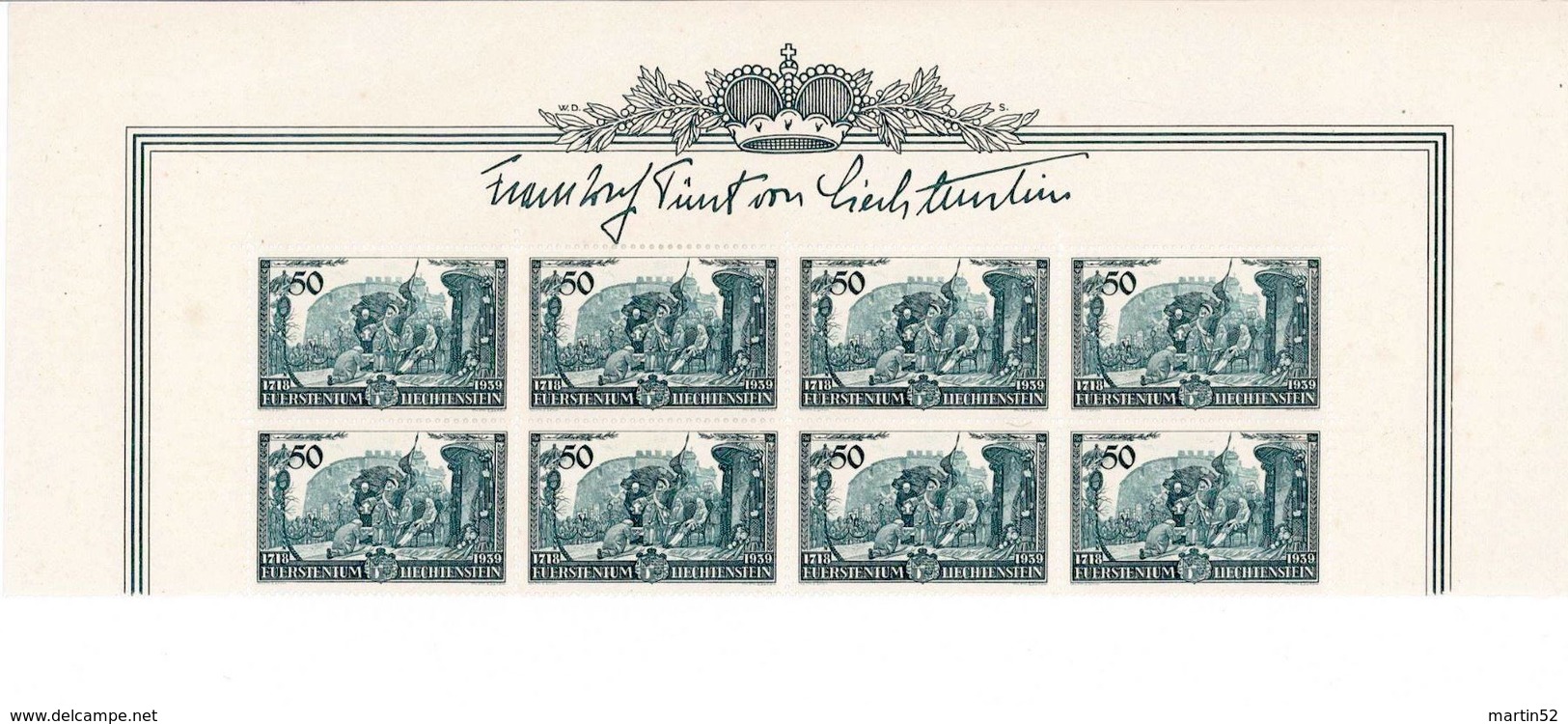 Liechtenstein 1939: Huldigungsfeier Zu 144-146 Mi 180-182 Yv 155-157 ** MNH Bogenrand Mit Signatur (Zumstein CHF 120.00) - Oblitérés