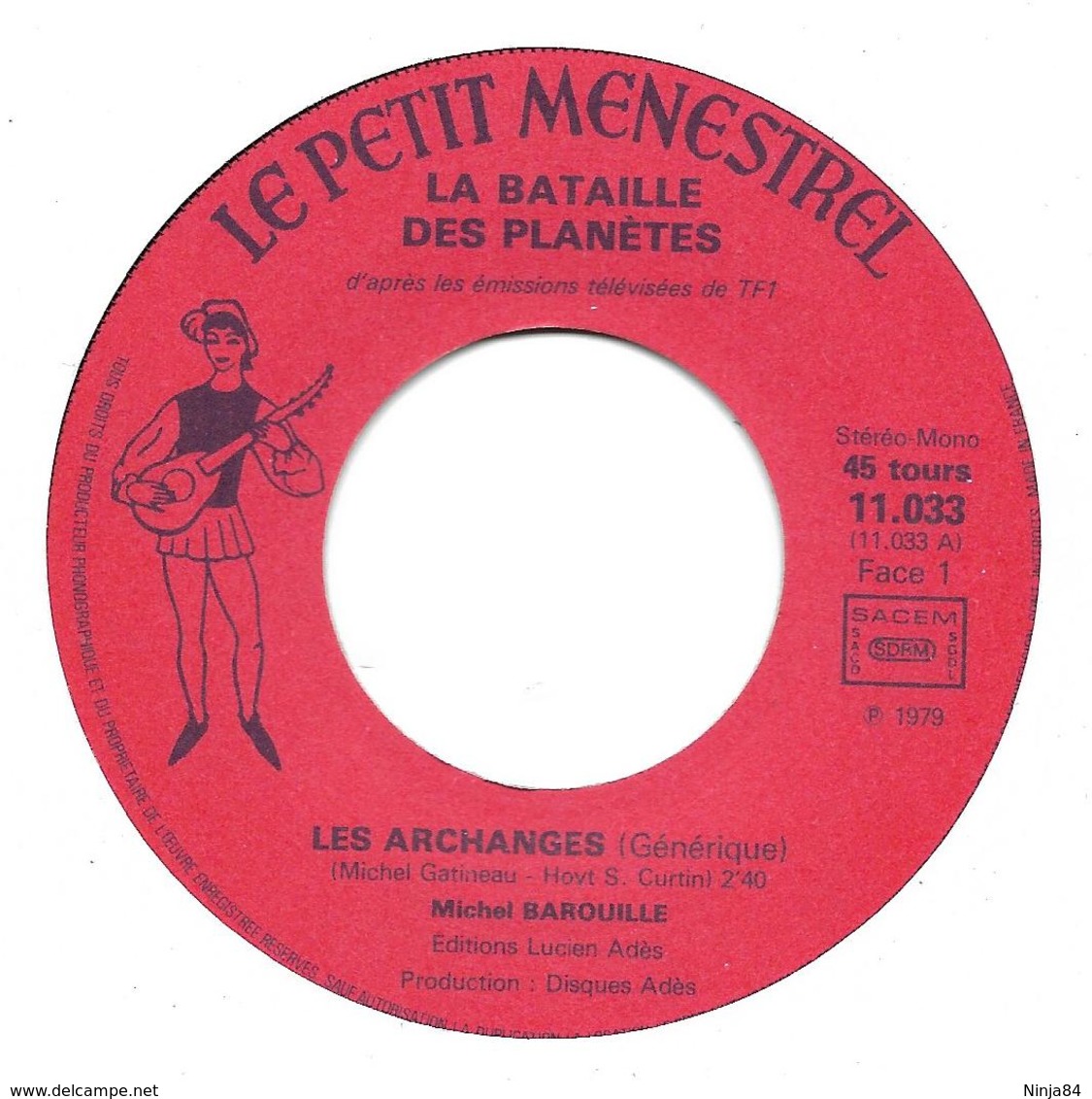 SP 45 RPM (7")  B-O-F  Michel Barouille  "  La Bataille Des Planètes  " - Filmmusik