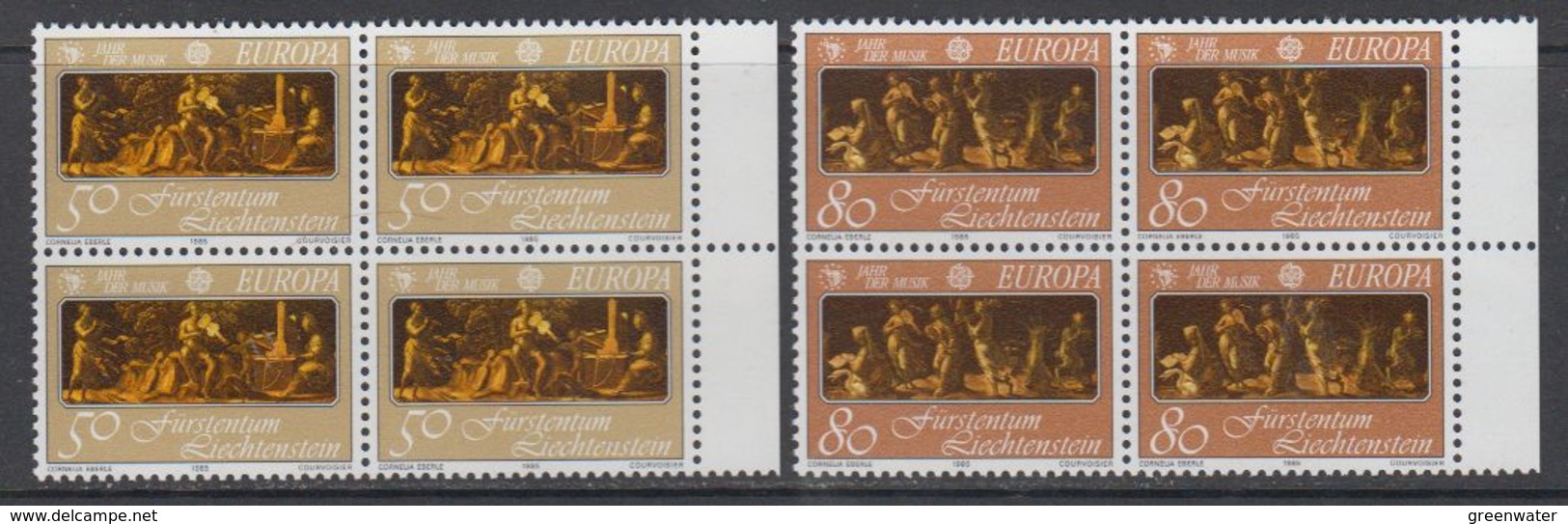 Europa Cept 1985 Liechtenstein 2v Bl Of 4 ** Mnh (43453A) - 1985