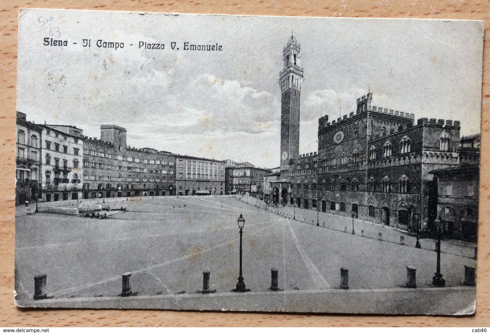 AMBULANTE  SIENA - CHIUSI (TURNO G) * 3/5/28   SU CARTOLINA  SIENA IL CAMPO  PIAZZA V. EMANUELE - Marcophilia