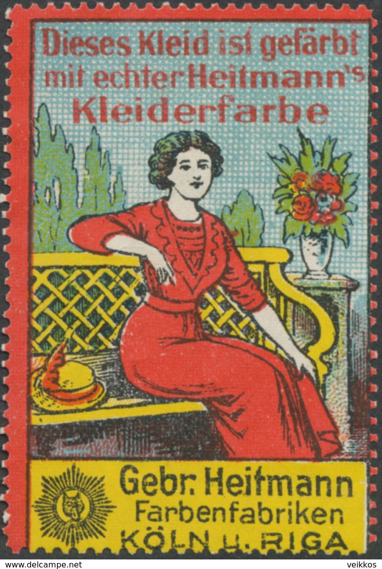 Köln, Riga/Russland: Dieses Kleid Ist Gefärbt Mit Echter Heitmanns Kleiderfarbe Reklamemarke - Cinderellas