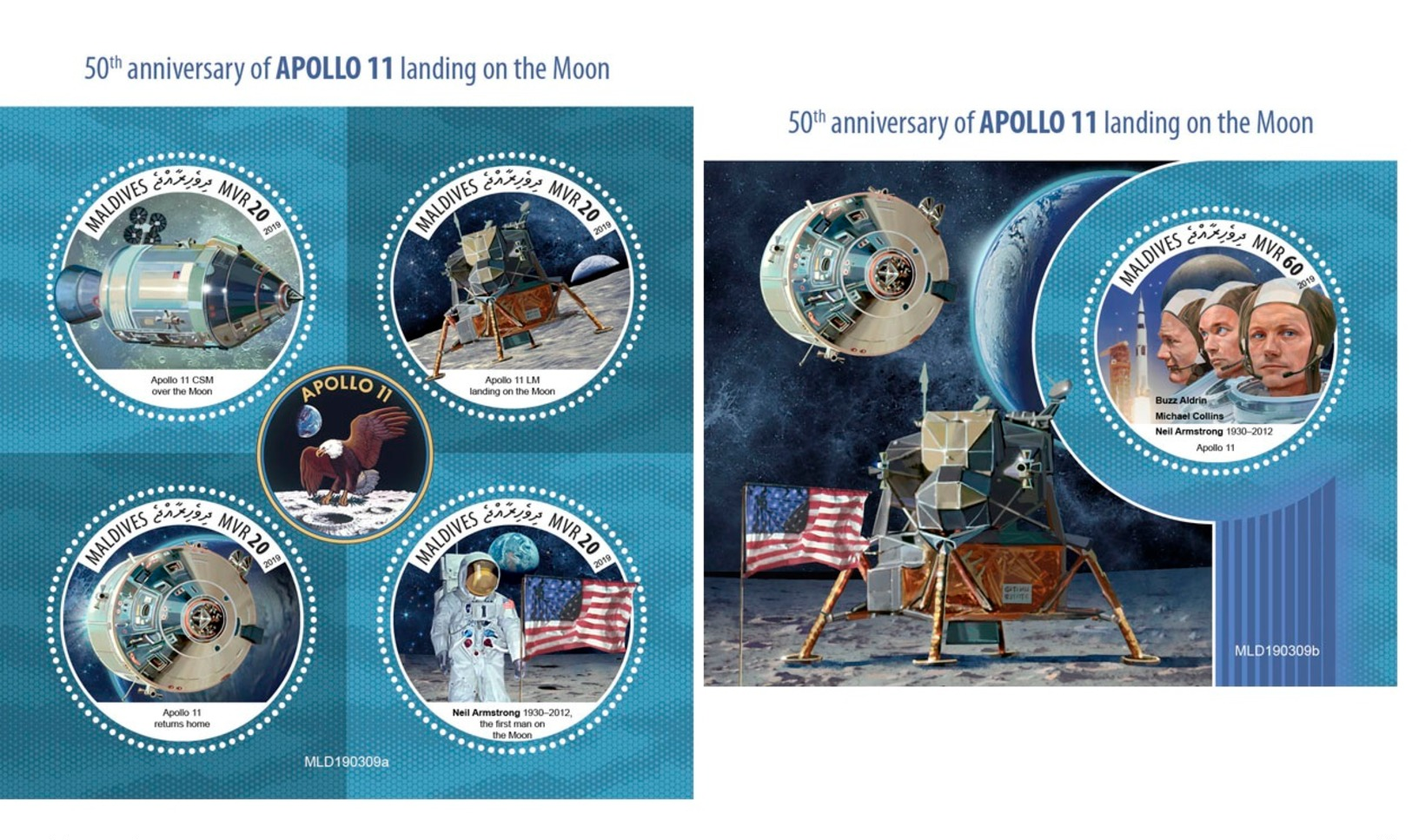 Maldives 2019 Apollo 11 Moon Landing 50th Aniv Neil Armstrong MS+S/S MLD190309 - Other & Unclassified