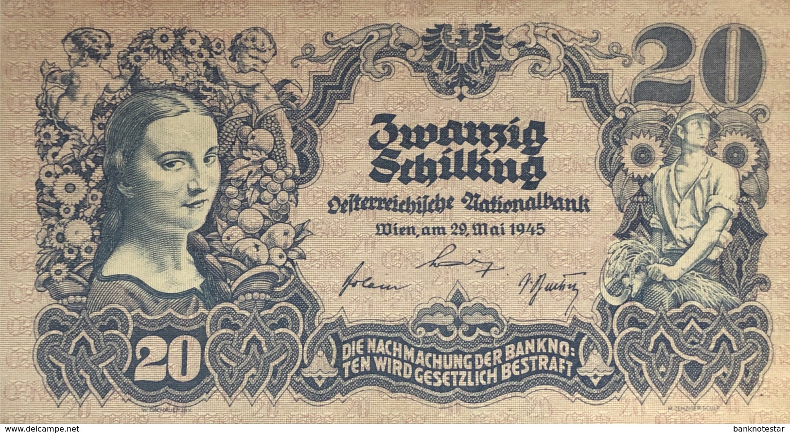 Austria 20 Schilling, P-116 (29.5.1945) - AUNC+ - Oesterreich