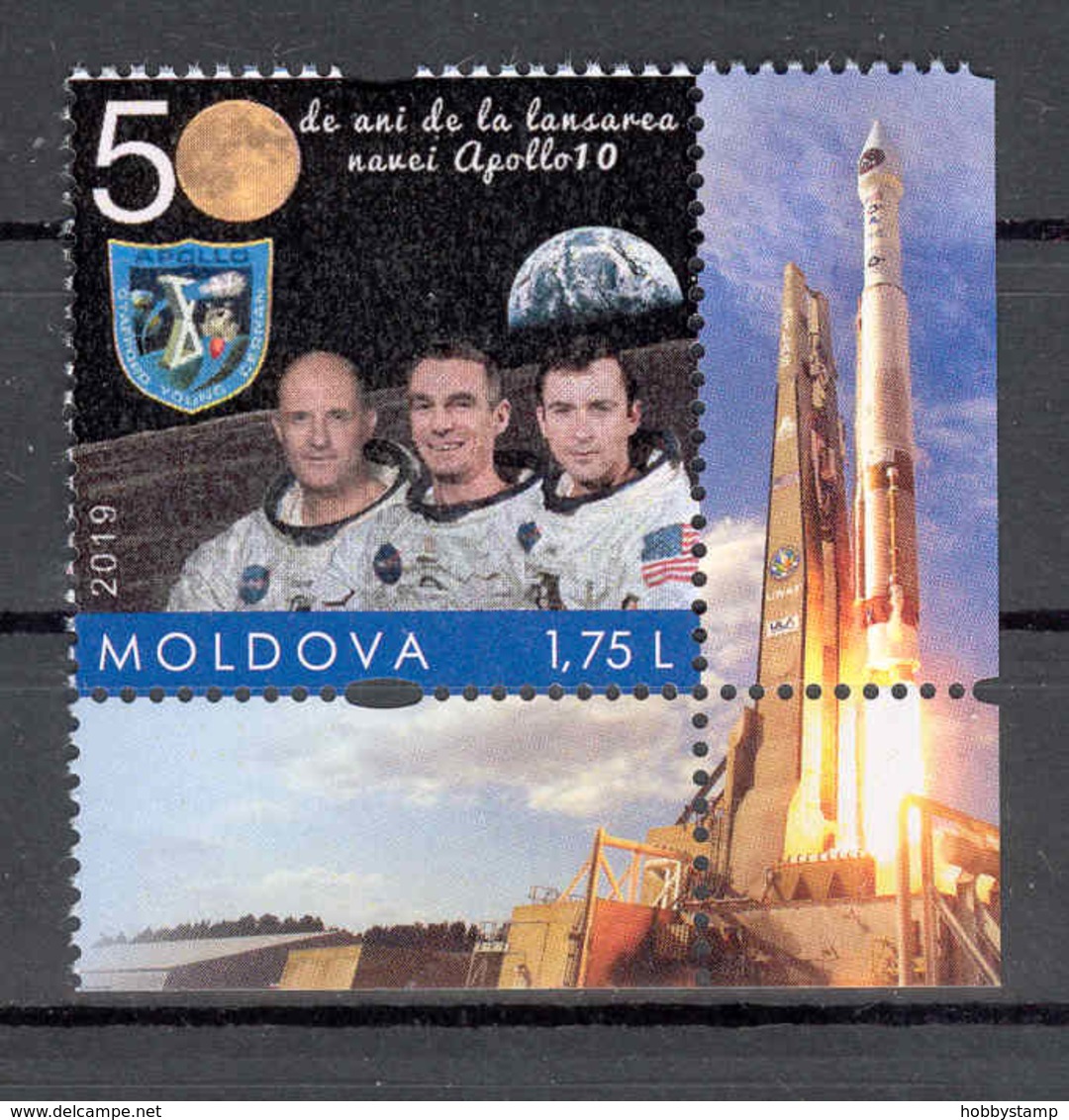 Moldova 2019 50 Anniversary Of The Apollo 10 Space Mission Personalized Stamp** MNH - Moldova
