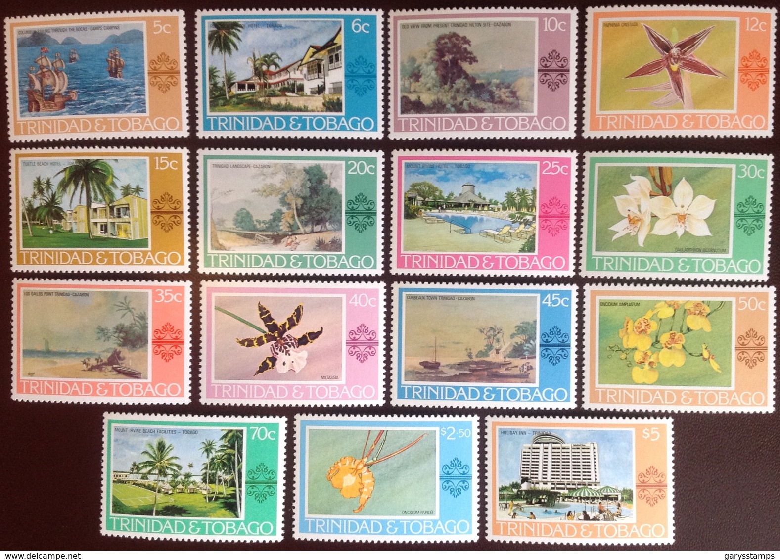 Trinidad & Tobago 1976-8 Paintings, Hotels & Orchids Set MNH - Trinidad & Tobago (1962-...)