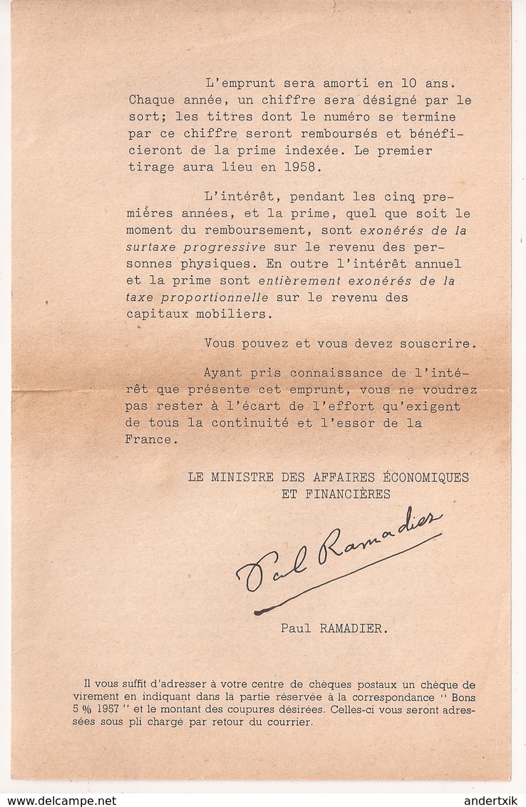 Francia, Doc MINISTRO, Paris 1957 - Decretos & Leyes