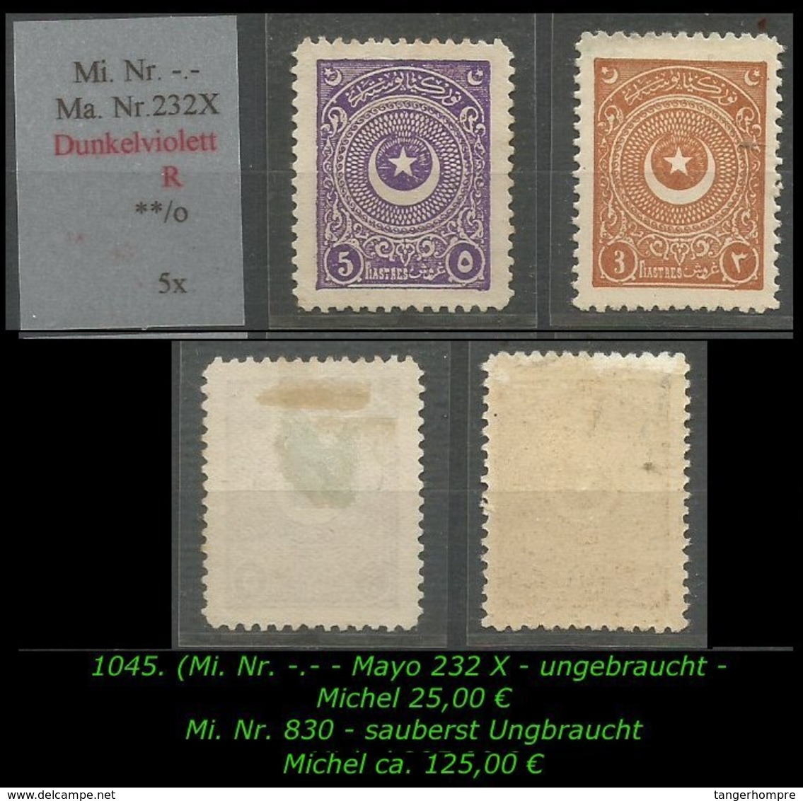 EARLY OTTOMAN SPECIALIZED FOR SPECIALIST, SEE...Mi. Nr. -.- (832) + 830 -R- - Neufs
