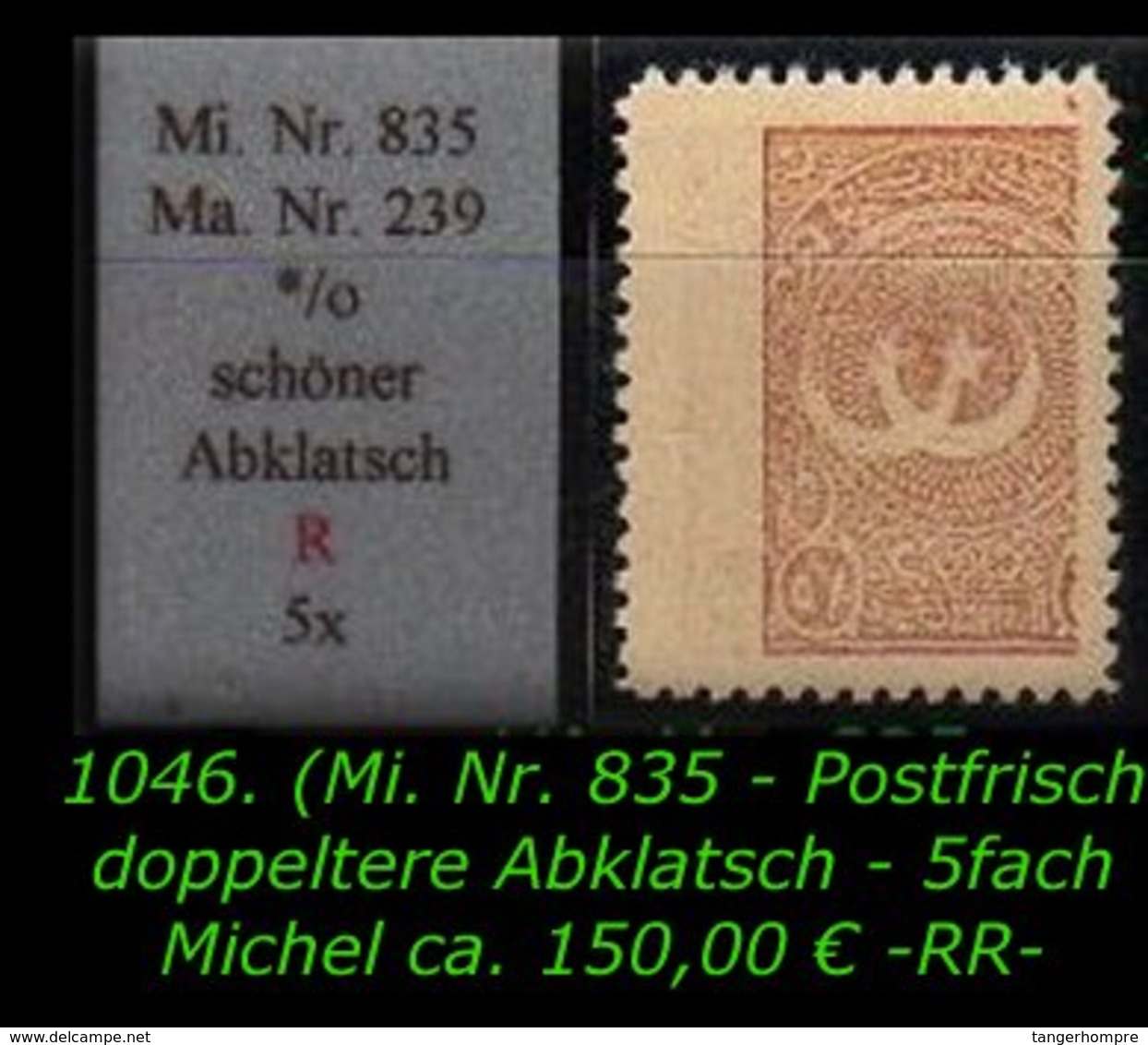 EARLY OTTOMAN SPECIALIZED FOR SPECIALIST, SEE...Mi. Nr. 835 Mit Schönen Seltenen Abklatsch -R- - Ongebruikt