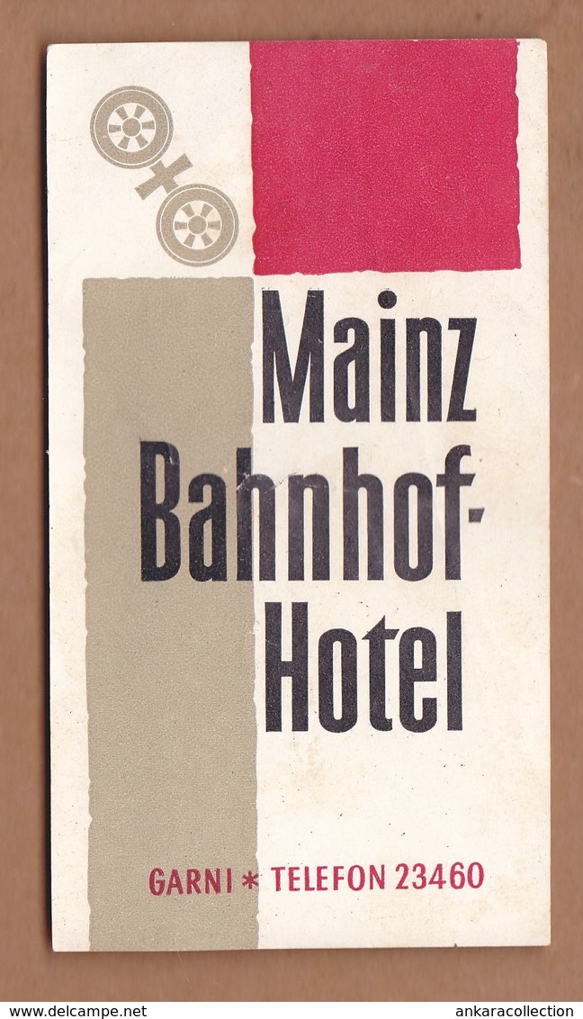 AC - MAINZ BAHNHOF HOTEL VINTAGE LUGGAGE LABEL - Adesivi Di Alberghi