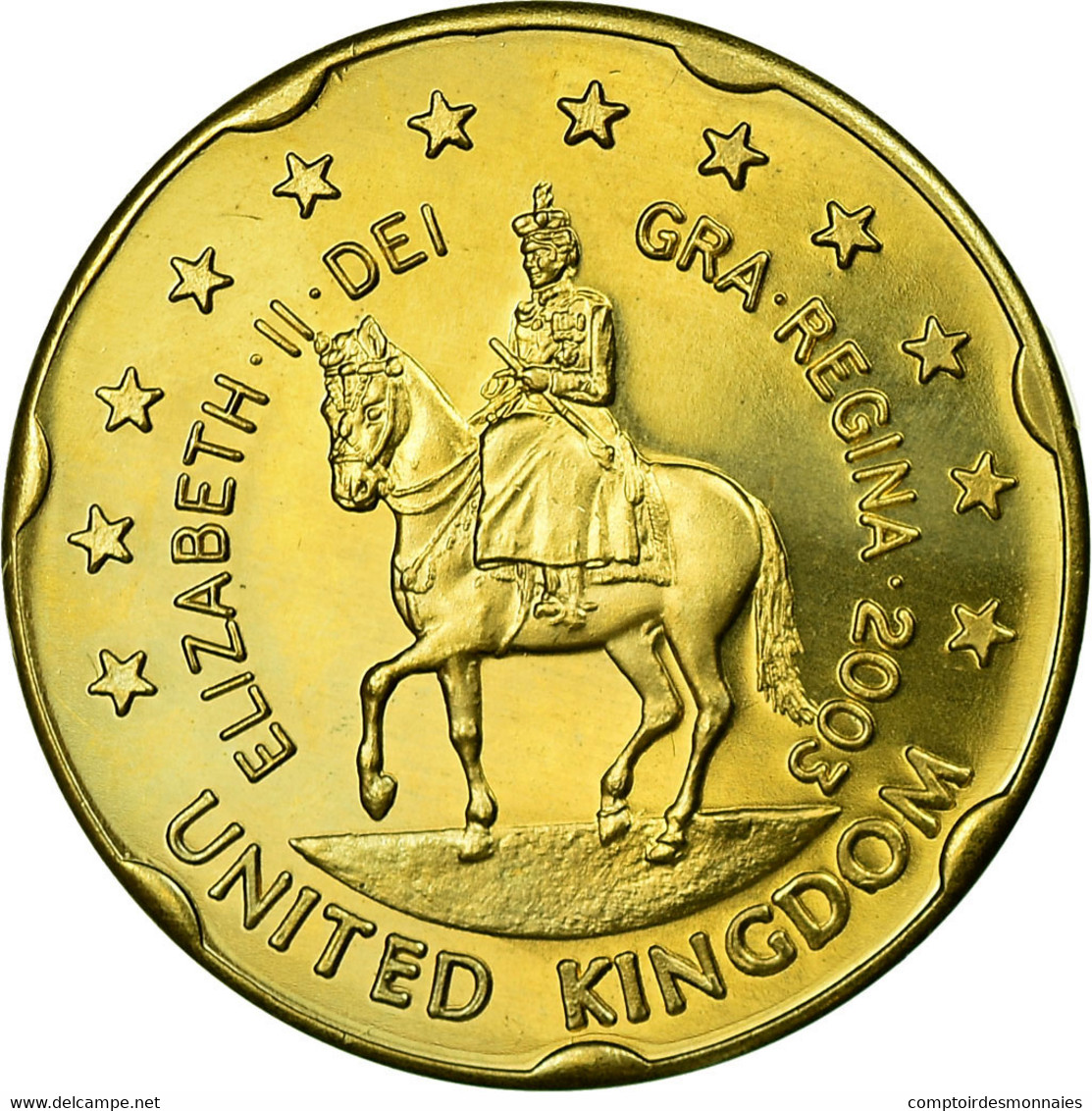 United Kingdom , Fantasy Euro Patterns, 20 Euro Cent, 2003, SPL, Laiton - Essais Privés / Non-officiels