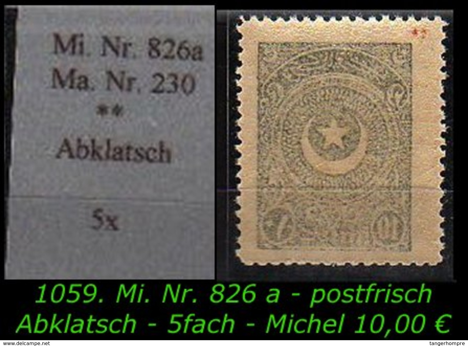 EARLY OTTOMAN SPECIALIZED FOR SPECIALIST, SEE....Mi. Nr. 826 A Mit Sauberen Abklatsch - Nuevos