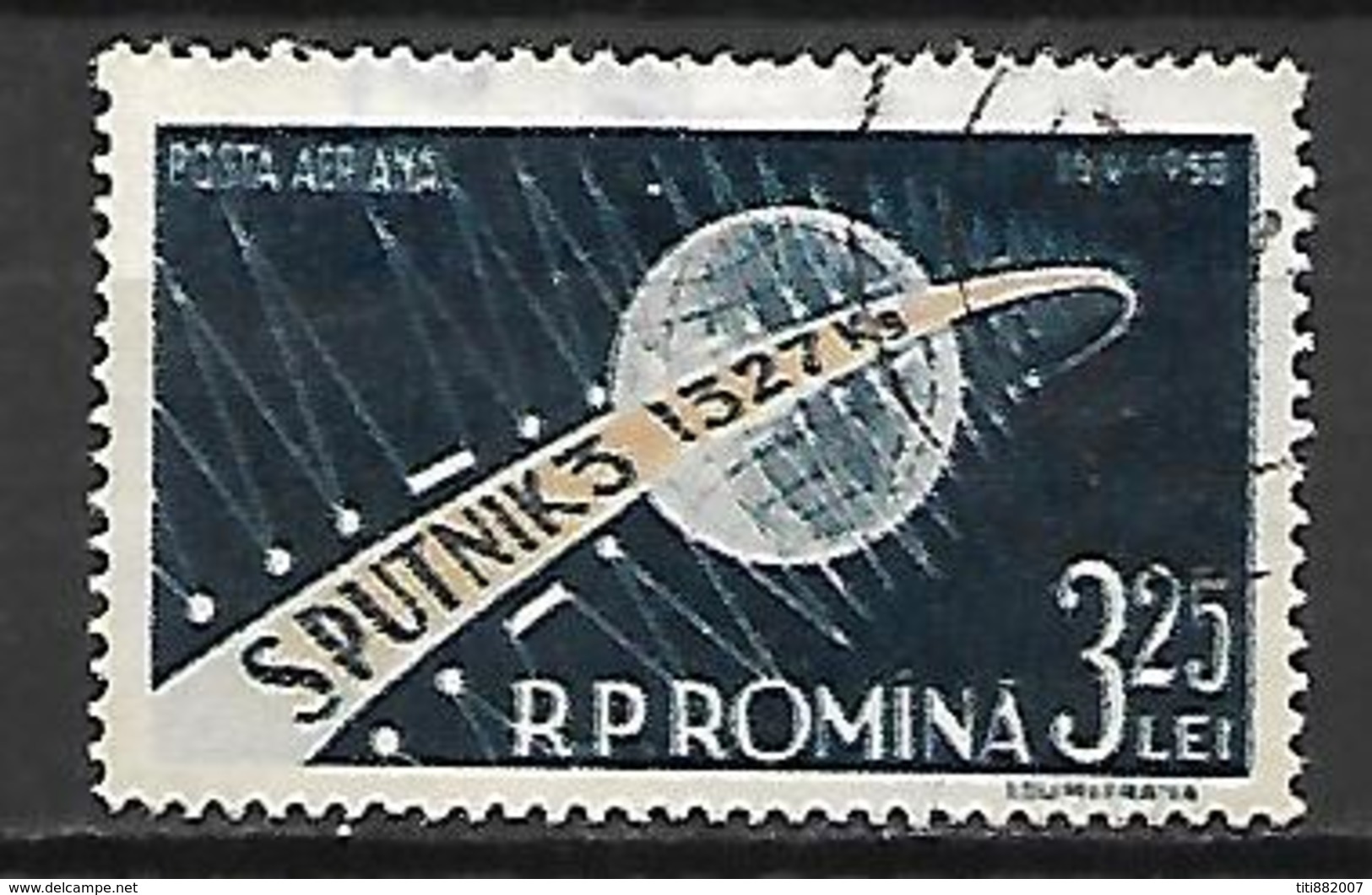 ROUMANIE    -  Aéros  -   1958 .   Y&T N° 87 Oblitéré.  Satellite  Spoutnik III - Usado