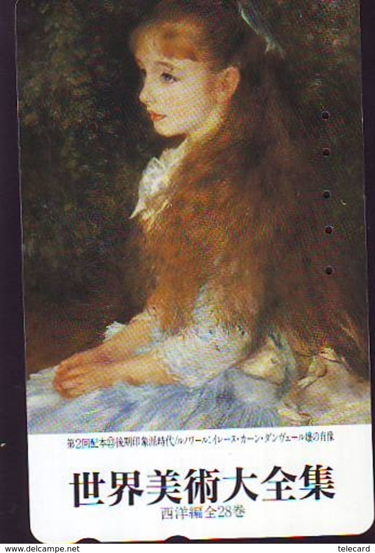 Télécarte JAPON * PEINTURE FRANCE (2104) AUGUSTE RENOIR * FEMME *  MUSEUM * ART * TK Gemälde  Phonecard Japan * KUNST - Painting