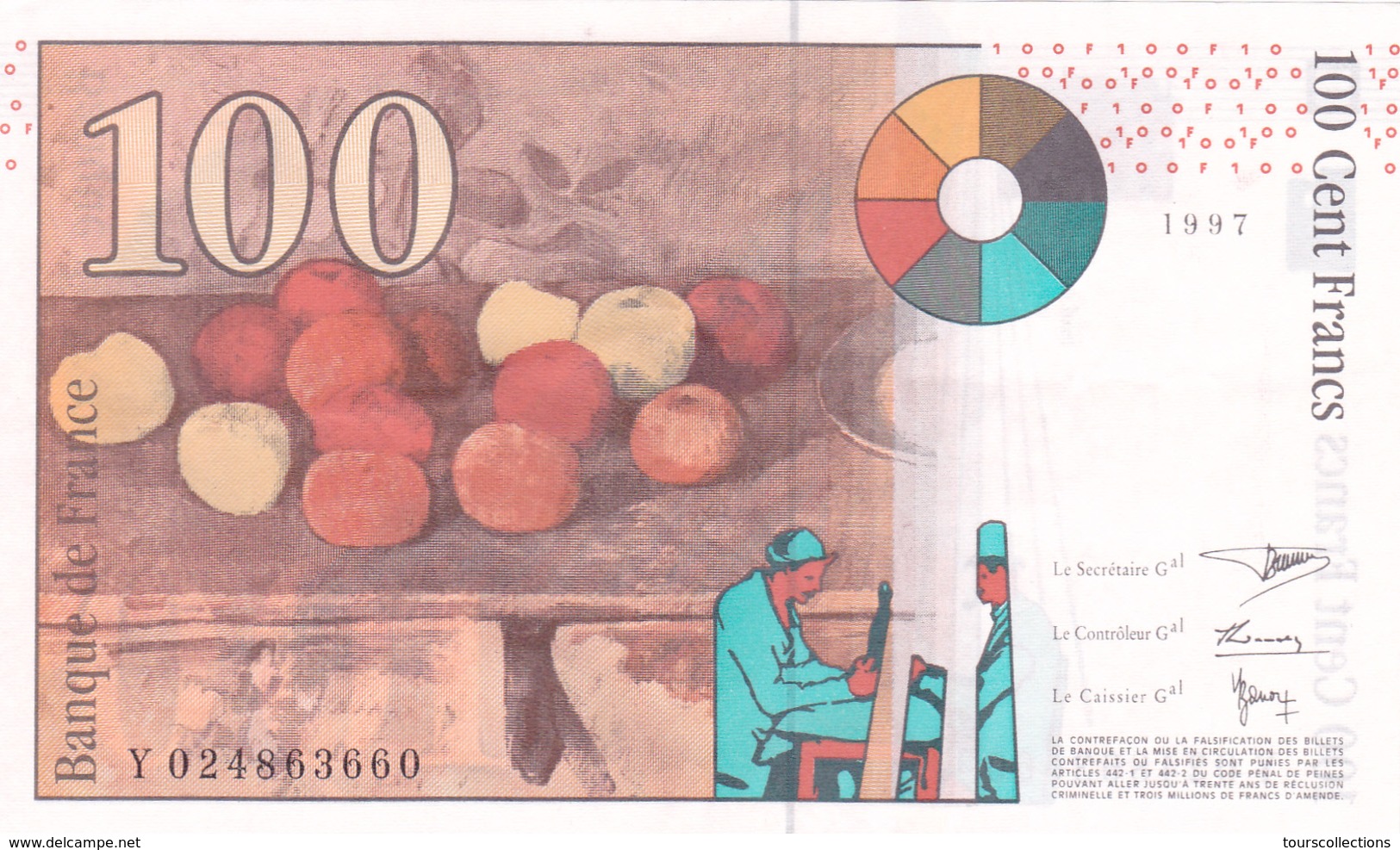 100 FRANCS CEZANNE 1997 En SUP à SPL Alphabet Y @ FAY 74/01 - 100 F 1997-1998 ''Cézanne''