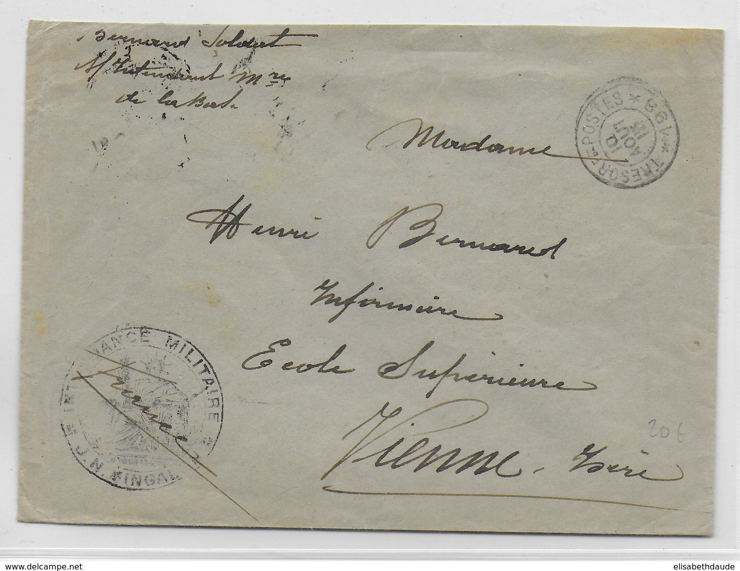 1915 - ARMEE D'ORIENT - RARE BASE De MOUDROS (ILE De GRECE) - ENVELOPPE FM Du SP 198 - Postmarks - EMA (Printer Machine)