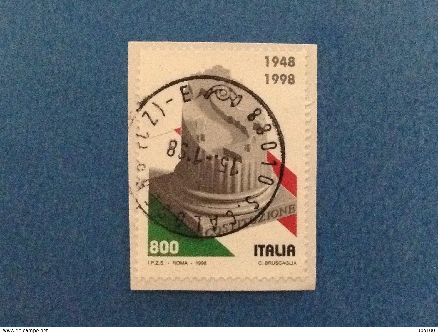 1998 ITALIA FRANCOBOLLO USATO STAMP USED CINQUANTENARIO COSTITUZIONE ITALIANA - - 1991-00: Usati