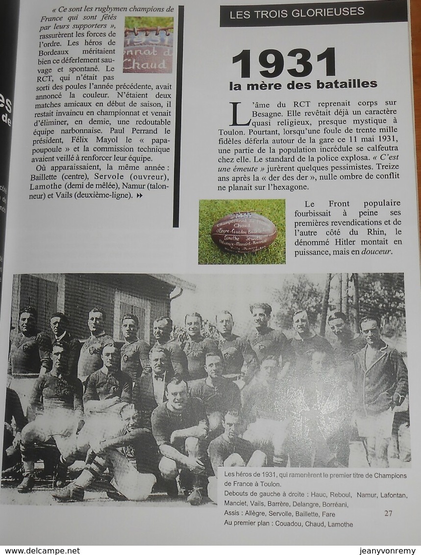 Le muguet refleurit toujours au printemps. Histoire du RCT de 1908 au top 14.Jacques Larrue. 2009.