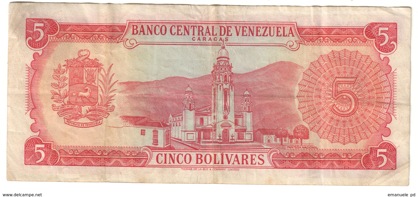 Venezuela 5 Bolivares 13/03/1973 .J. - Venezuela