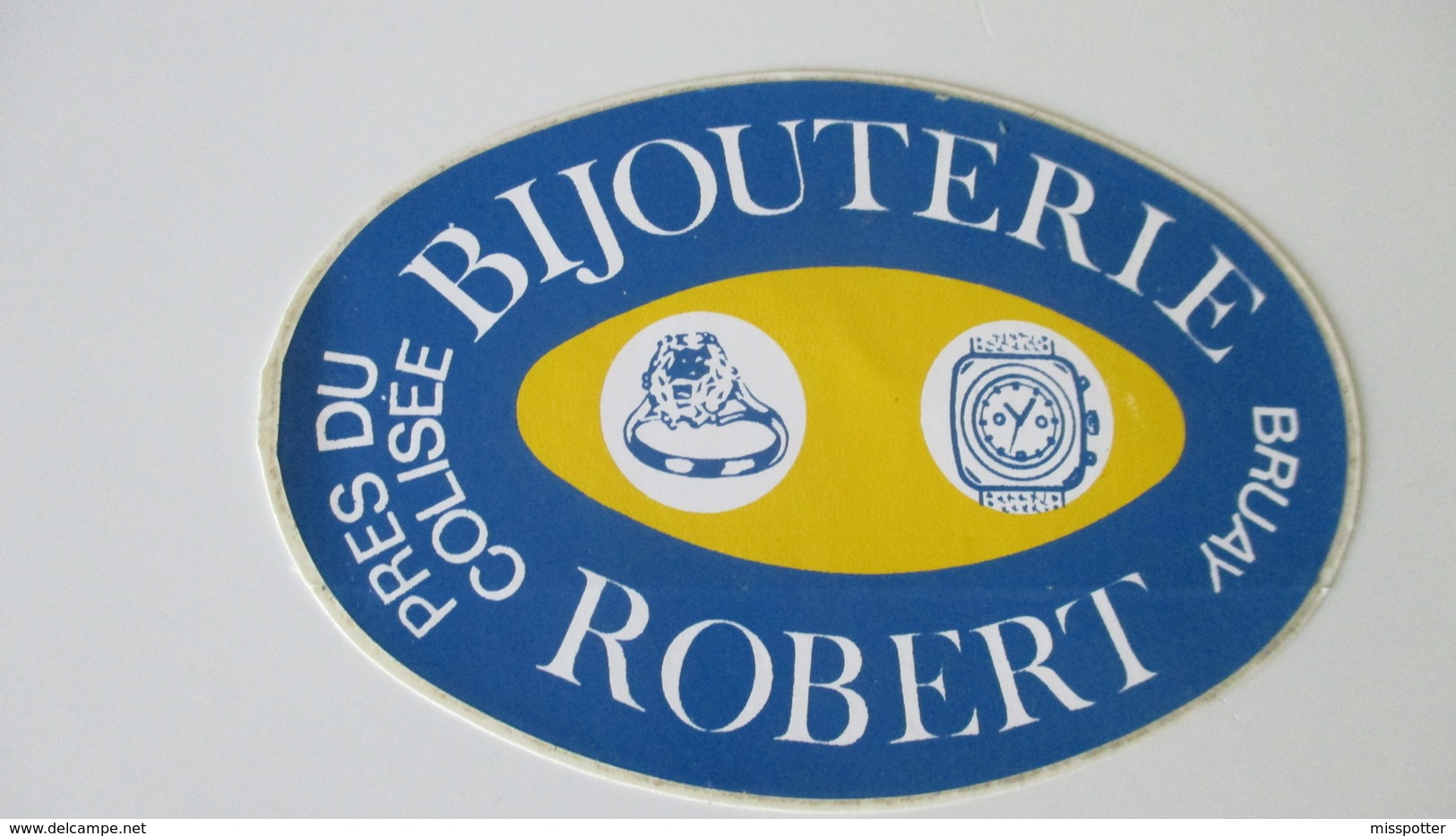 Autocollant Ancien  Bijouterie Robert Bruay 12 Cm / 8 Cm - Stickers