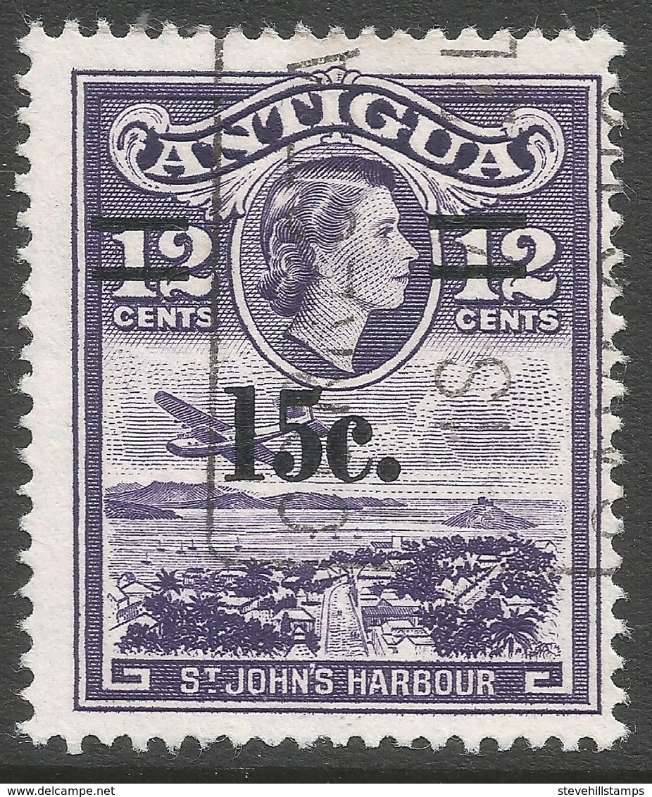 Antigua. 1965 QEII Surcharge. 15c On 12c Used. SG 165 - 1858-1960 Kronenkolonie