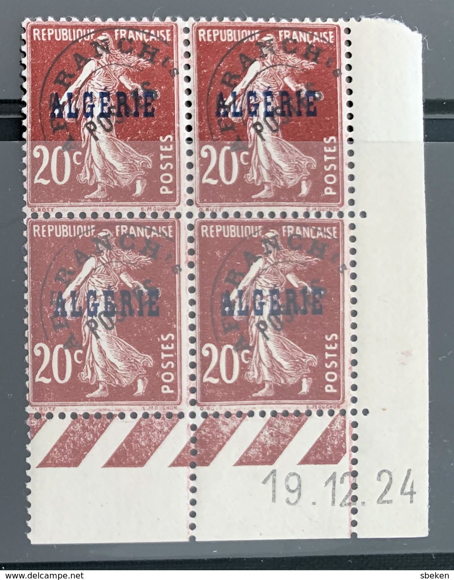 ALGÉRIE / ALGERIA 1924 - YT Préoblitéré 5** - Coin Daté 19.12.24 - Neufs