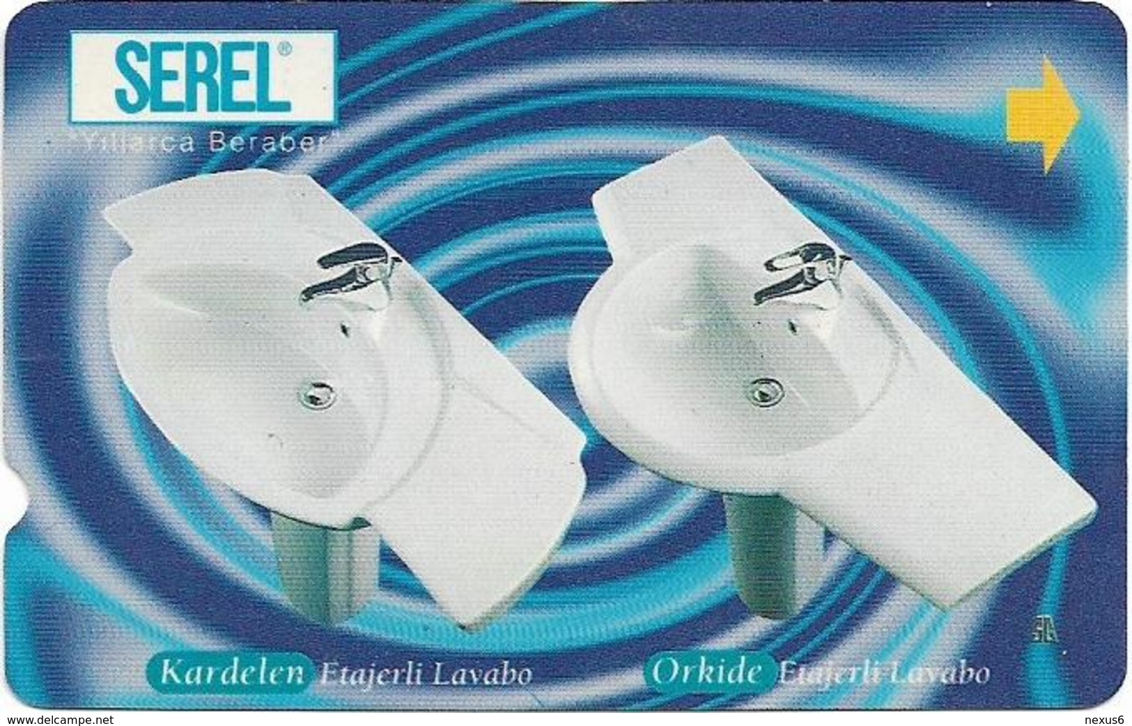 Turkey - TT - Alcatel - R Advert. Series - Serel Washbasins, R-117, 30U, 1997, Used - Turkey