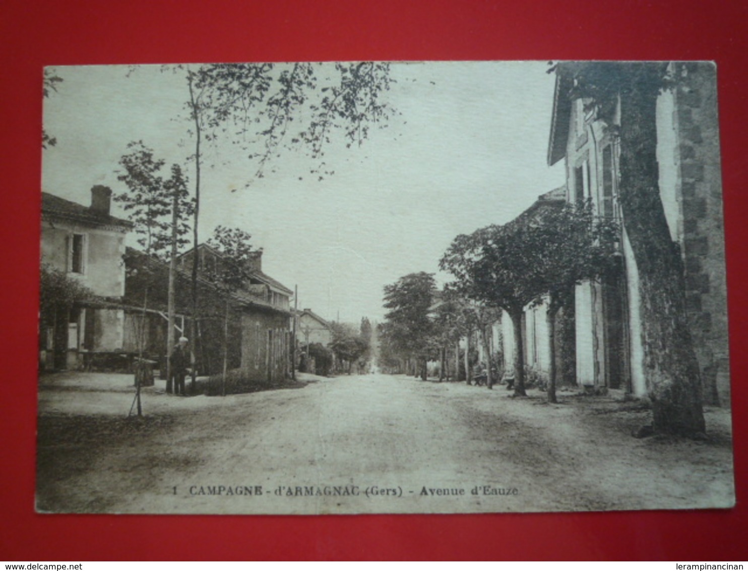 CPA CAMPAGNE D'ARMAGNAC AVENUE D'EAUZE SEPIA  ETAT BON - Sonstige & Ohne Zuordnung