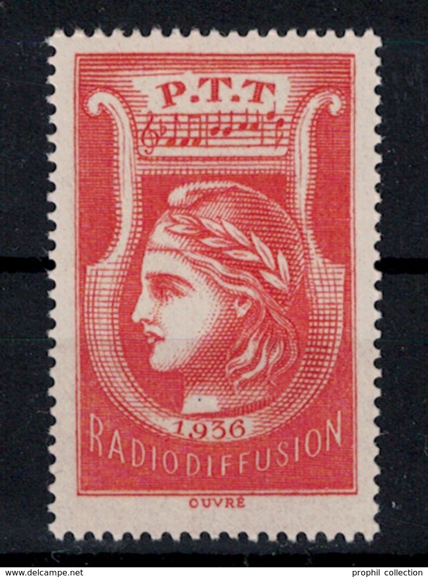 FRANCE - TIMBRE De RADIODIFFUSION ROUGE N° 2 NEUF ** MNH SUPERBE De 1936 - Radiodifusión