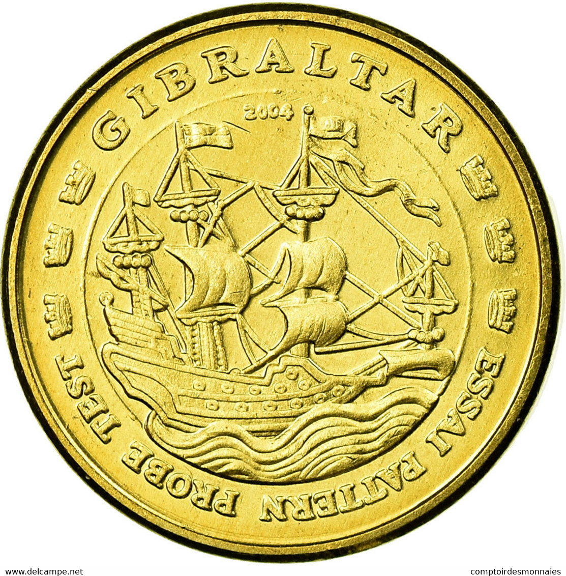 Gibraltar, Fantasy Euro Patterns, 20 Euro Cent, 2004, FDC, Laiton - Essais Privés / Non-officiels