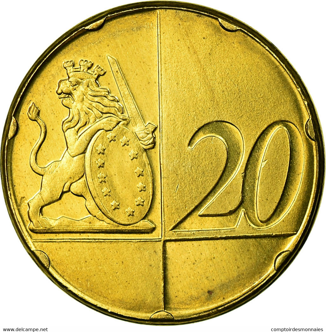Gibraltar, Fantasy Euro Patterns, 20 Euro Cent, 2004, FDC, Laiton - Essais Privés / Non-officiels