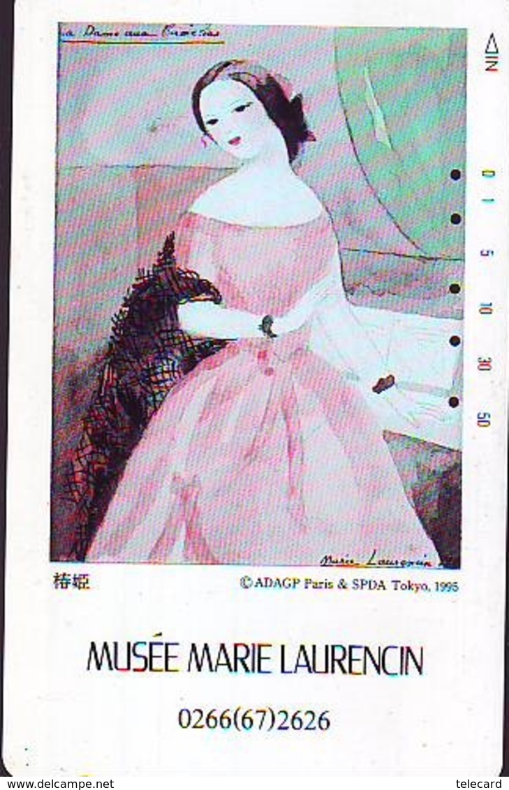 Télécarte JAPON * PEINTURE FRANCE (2144) MARIE LAURENCIN * DALMAS * MUSEUM * ART * TK Gemälde  Phonecard Japan * KUNST - Peinture