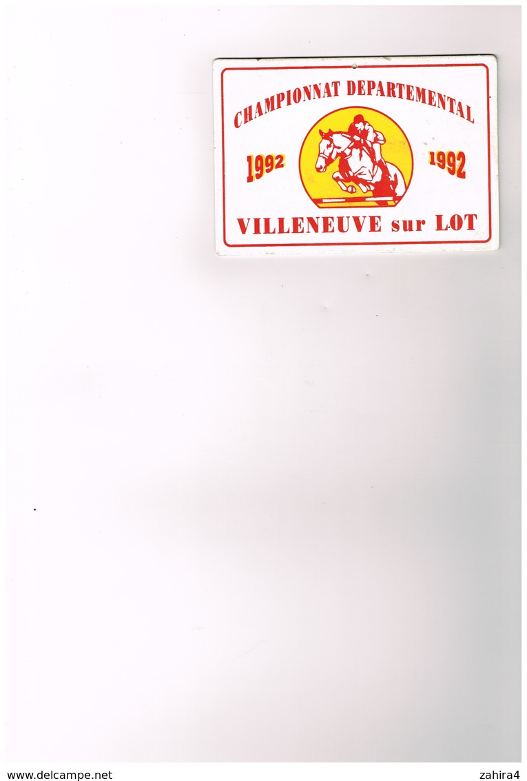 Récompense - Chevaux - Jumping - Championnat Départemental 1992 - Villeneuve Sur Lot (Lot Et Garonne) - Hipismo