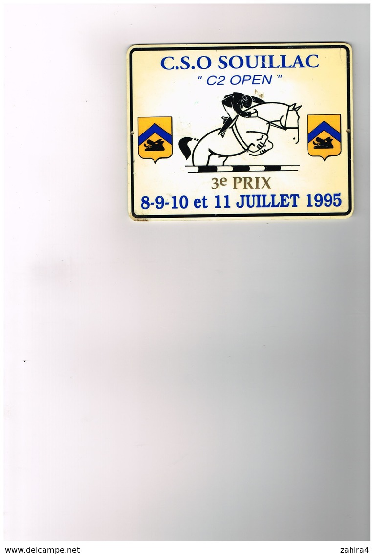 Récompense - Chevaux - Jumping - C.S.O Souillac (Lot) - C2 Open - 3e Prix - 8 Au 11 Juillet 1995 - Hipismo