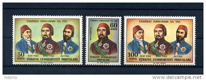 1964 TURKEY 125TH ANNIVERSARY OF REFORMATION DECREES MNH ** - Neufs